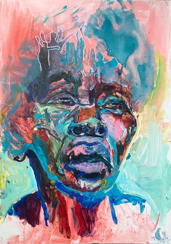 portrait d'une femme mure Africaine en couleur