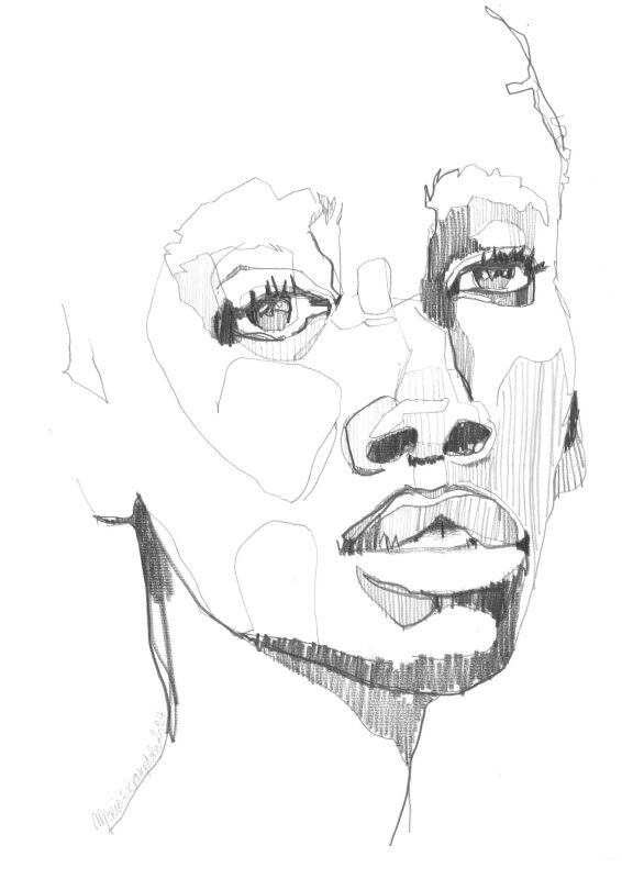 Croquis d'un portrait de Femme Africaine