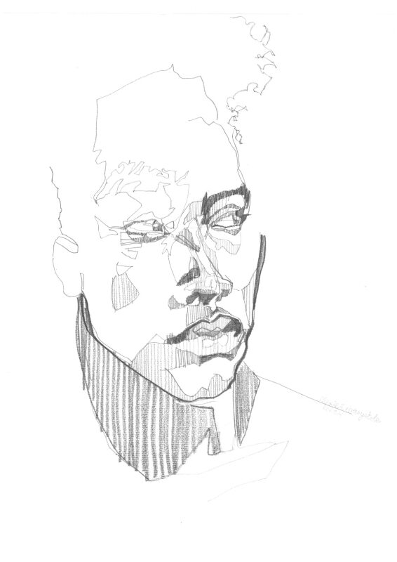 Croquis d'un visage Africain au crayon